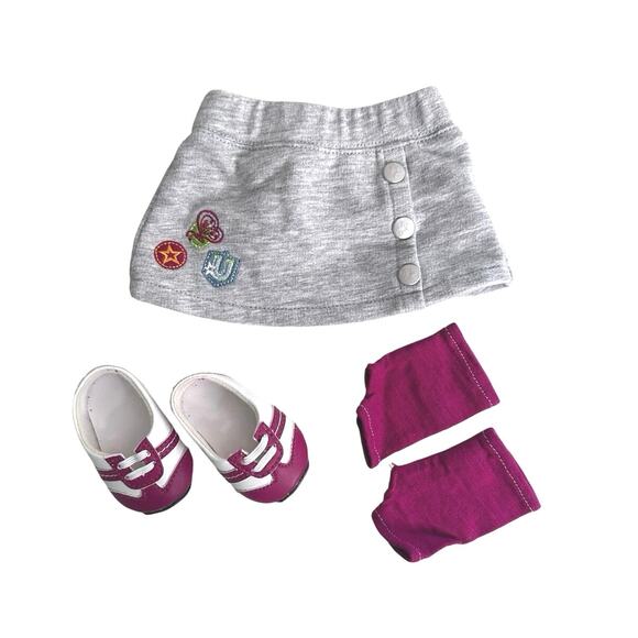 American Girl fresh & fun outfit RETIRED for doll Skirt, shoes, arm gloves only - Picture 1 of 4